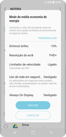 Prima APLICAR para ativar a função.