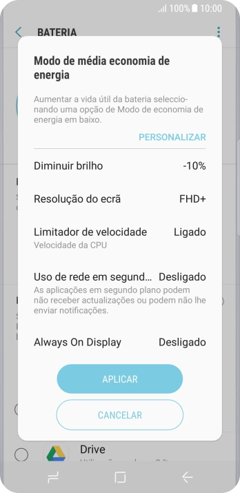 Prima APLICAR para ativar a função.