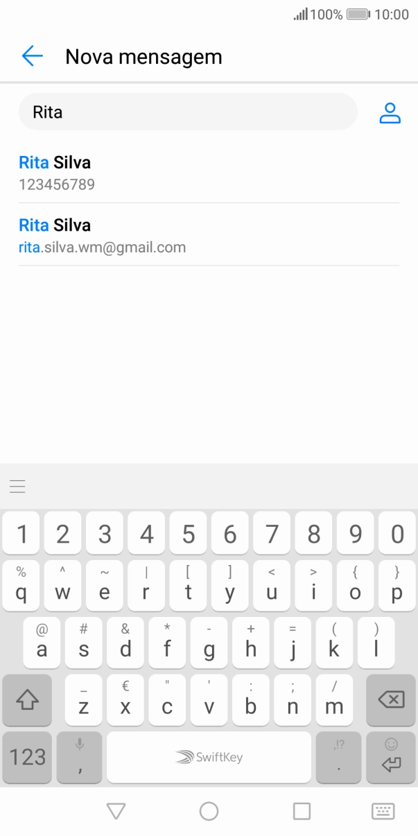 Prima o contacto pretendido.