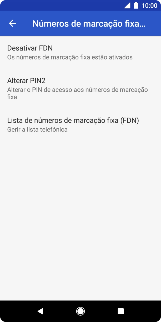 Prima Desactivar FDN para desativar a marcação permitida.
