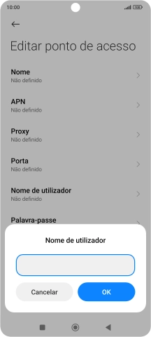 Introduza vodafone e prima OK.