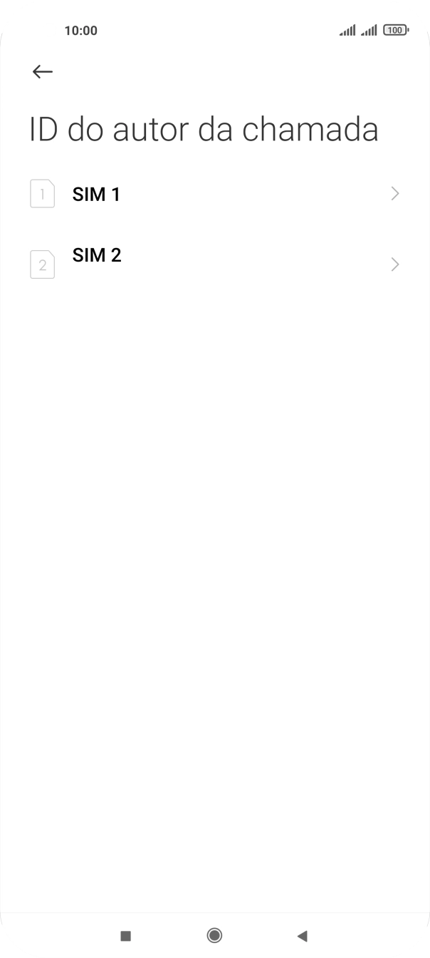 Prima o cartão SIM pretendido.