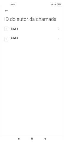 Prima o cartão SIM pretendido.