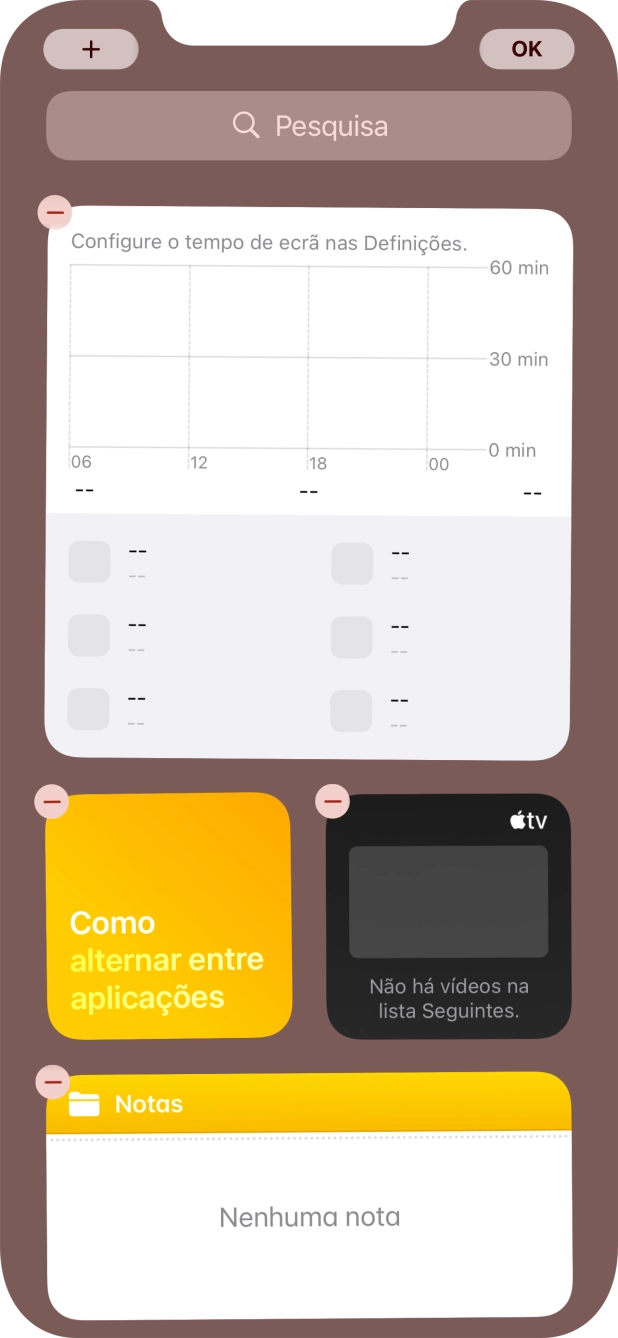 Prima o ícone para adicionar.