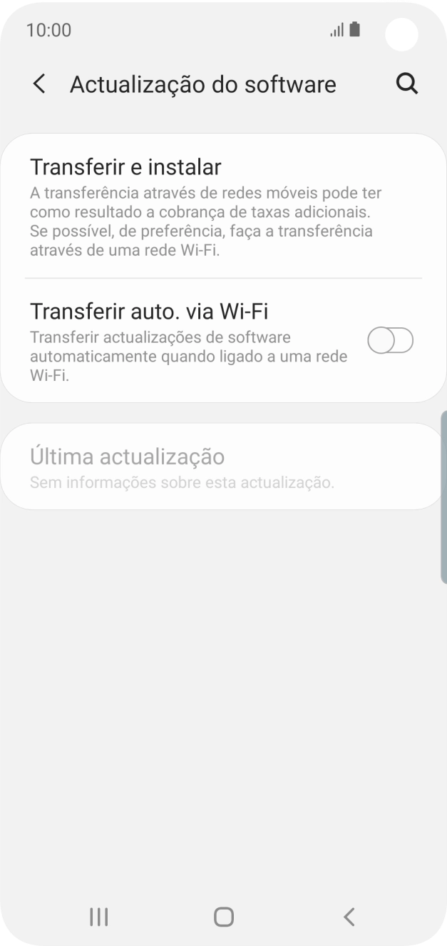 Prima Transferir e instalar. Se existir uma nova versão de software disponível, será agora indicado no ecrã. Siga as indicações no ecrã para atualizar o software do telefone.