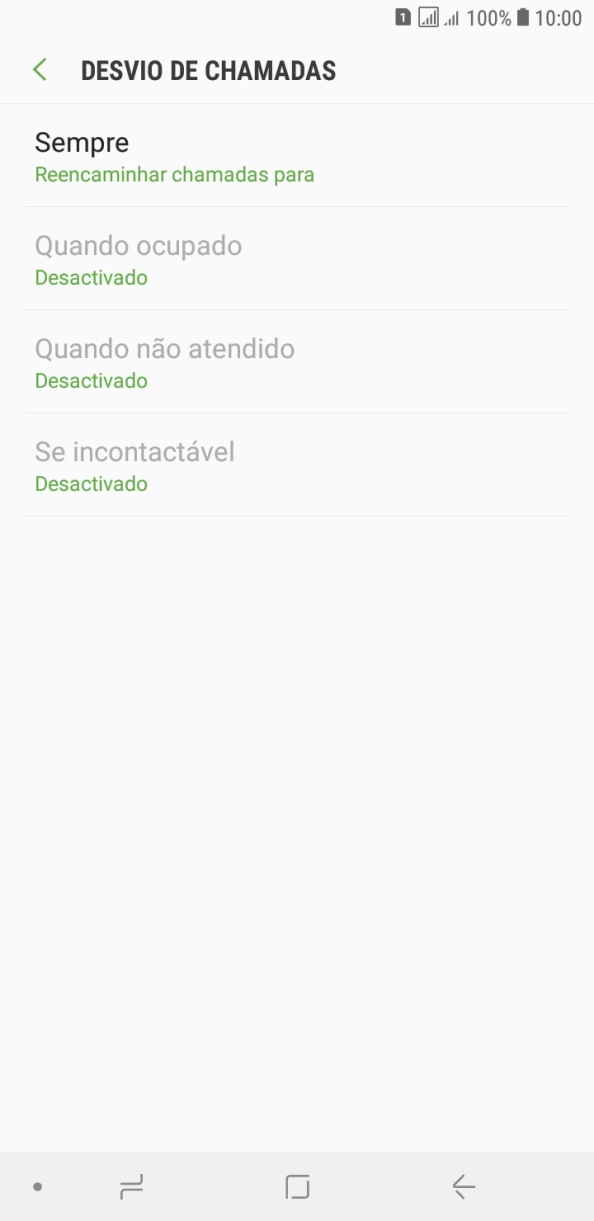 Prima o tipo de desvio pretendido.