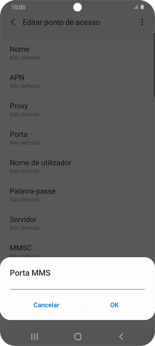 Introduza 80 e prima OK.