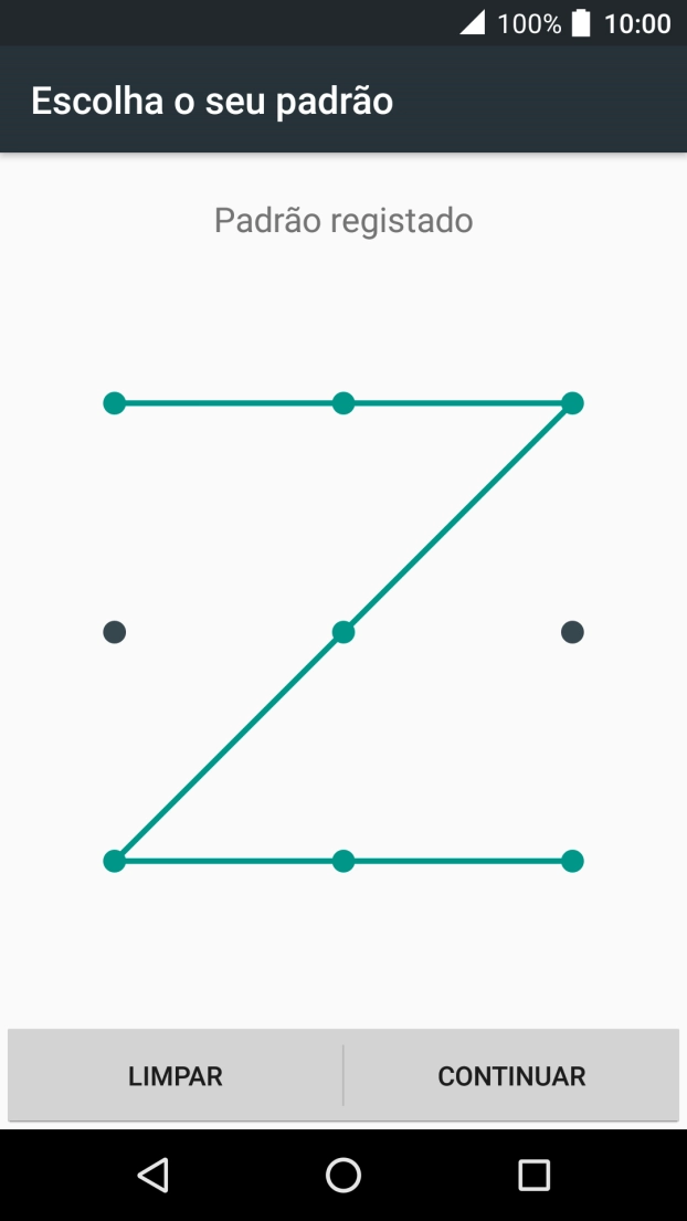 Deslize o dedo no ecrã ligando pelo menos quatro pontos e prima CONTINUAR.