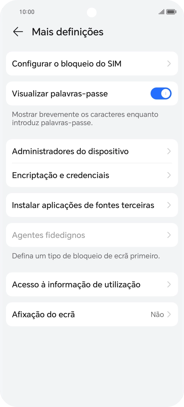 Prima Configurar o bloqueio do SIM.