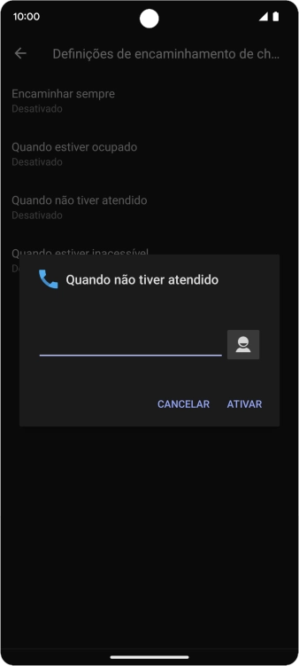 Introduza 123 e prima ATIVAR.