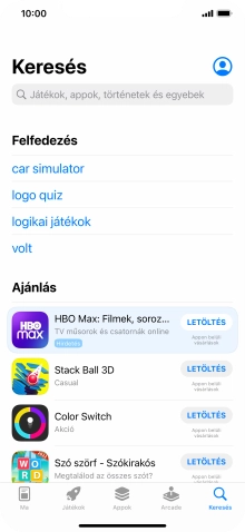 Kattints a keresés mezőre, és írd be a keresett alkalmazás nevét vagy tárgykörét.