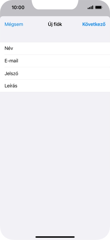 Kattints a Leírás mezőre, és írd be az e-mail-fiók kívánt nevét.