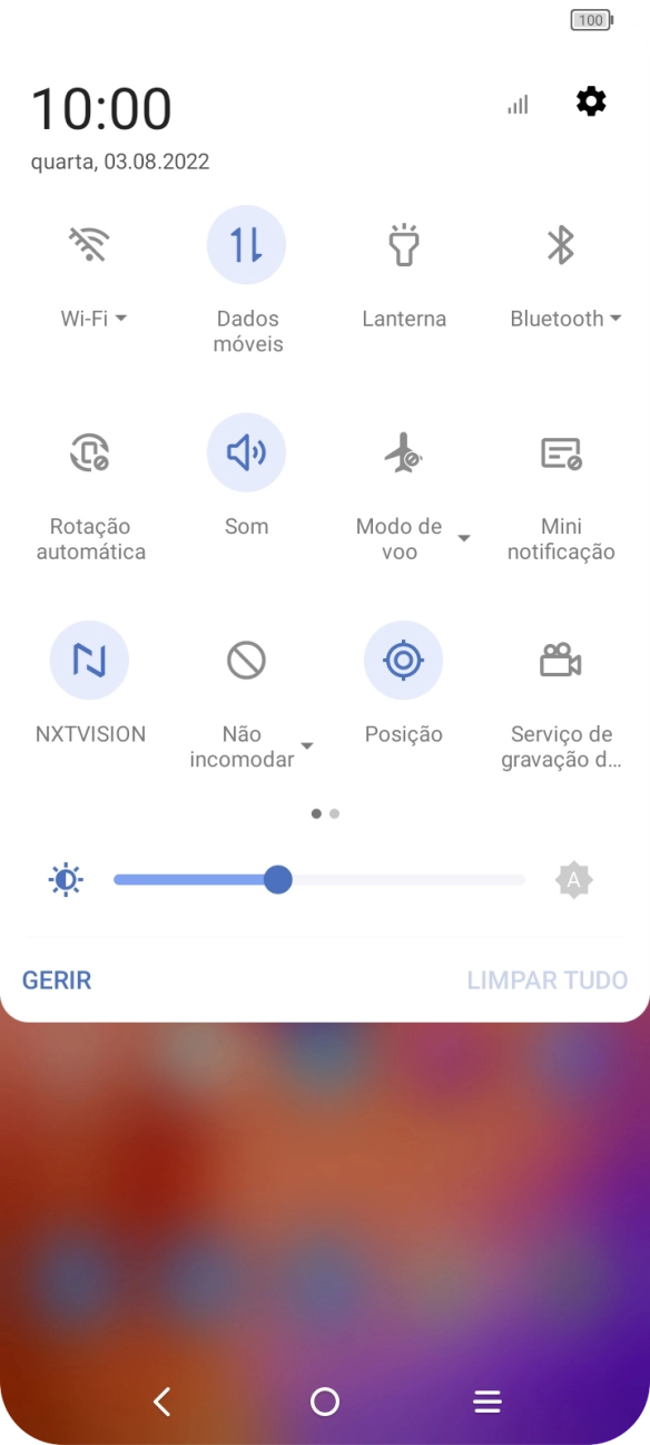 Prima o ícone de definições.