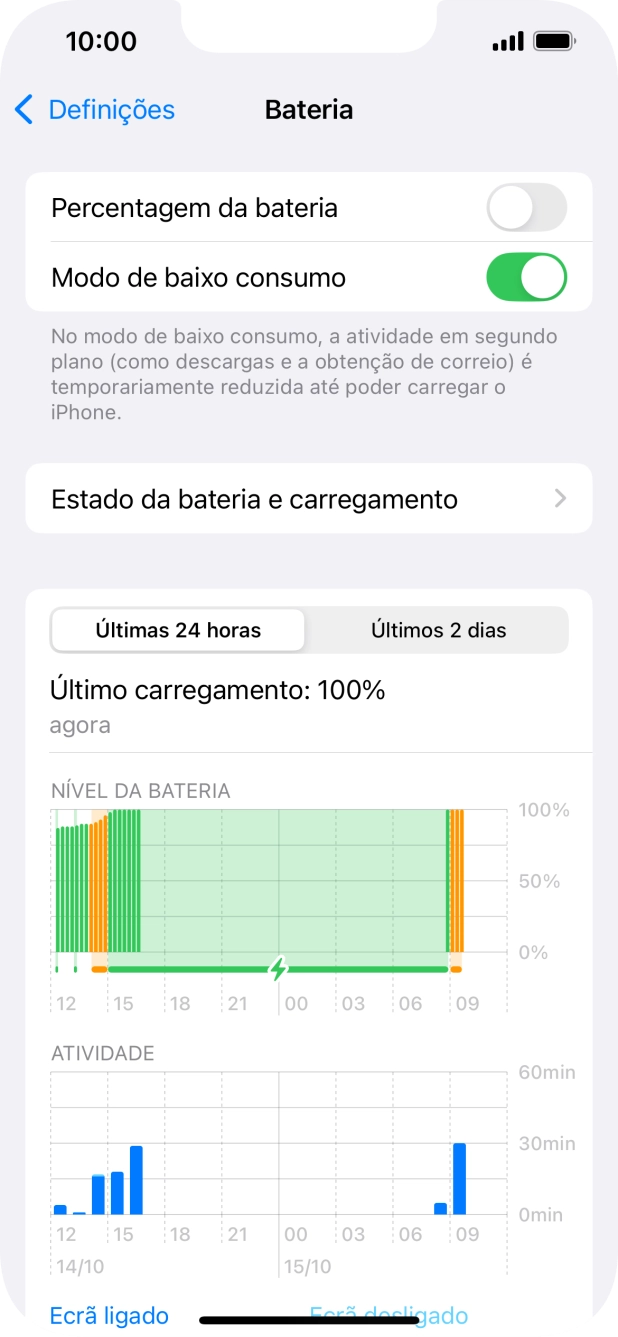 Para voltar ao ecrã inicial, deslize o dedo de baixo para cima a partir da base do ecrã.