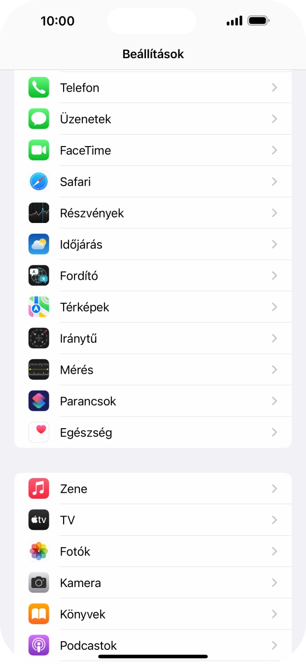 Válaszd az Üzenetek lehetőséget.
