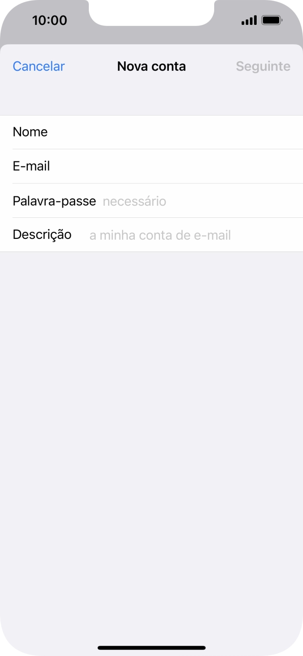 Prima Palavra-passe e introduza a password da sua conta de e-mail na Vodafone.