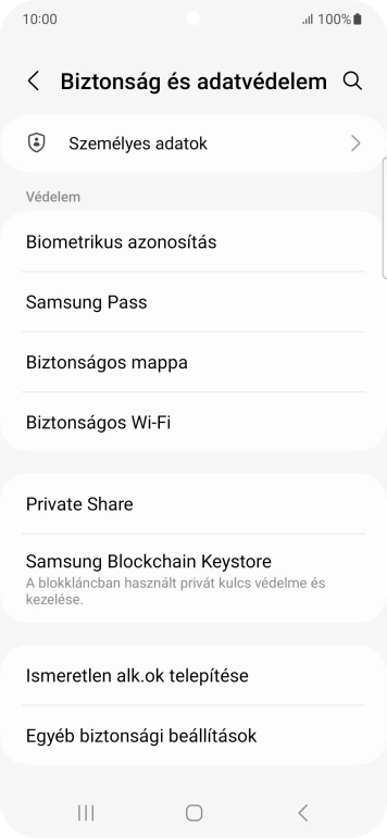 Válaszd az Egyéb biztonsági beállítások lehetőséget.