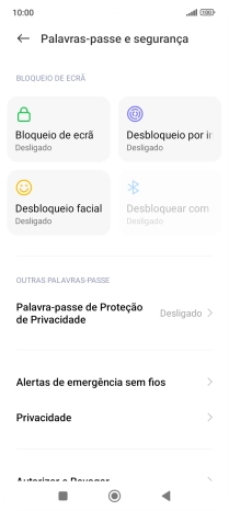 Prima Desbloqueio por impressão digital.