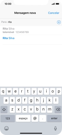 Prima o contacto pretendido.