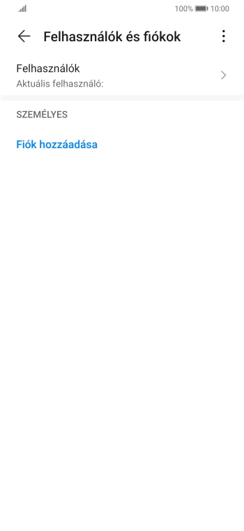 Válaszd a Fiók hozzáadása lehetőséget.