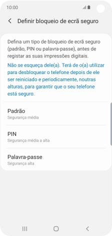 Prima o código de bloqueio do telefone pretendido e siga as indicações no ecrã para estabelecer um código de bloqueio adicional.