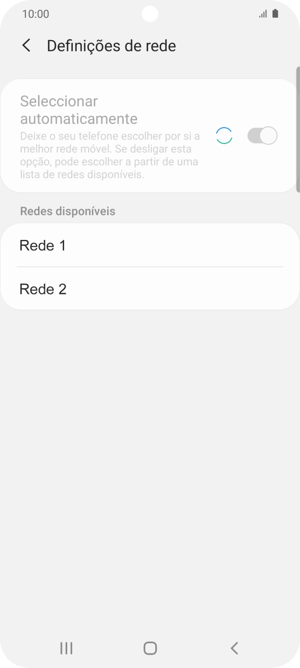 Prima a rede pretendida.