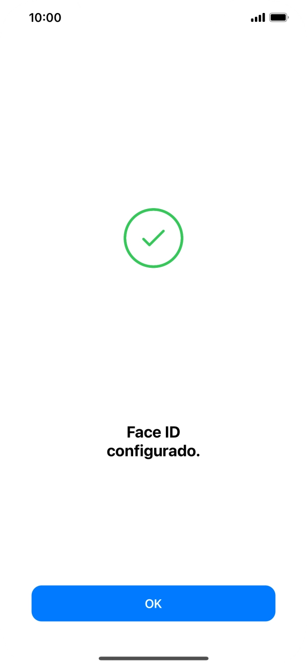 Prima OK. Se ainda não tiver escolhido um código de bloqueio do telefone, introduza um código à escolha duas vezes de seguida.