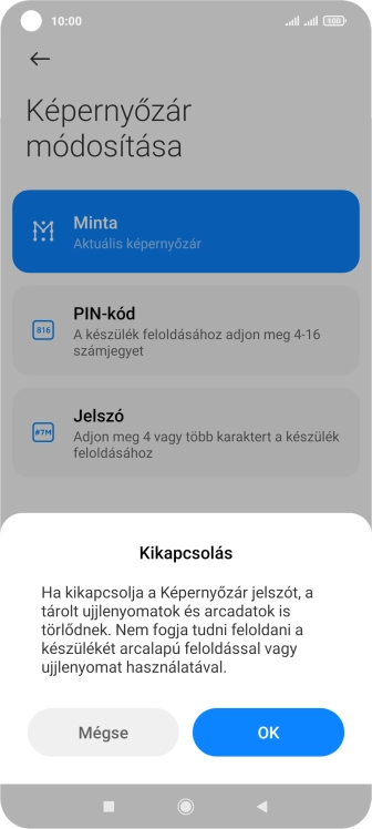 Válaszd az OK lehetőséget.