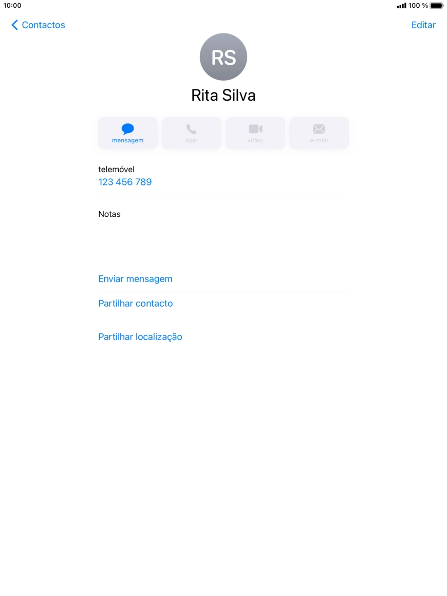 Prima a tecla de início para terminar e voltar ao ecrã inicial.