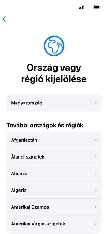 Válaszd ki a kívánt országot vagy régiót.