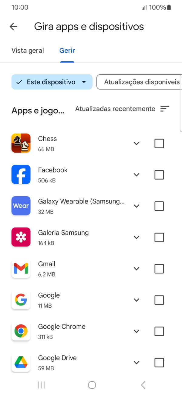 Prima a app pretendida.