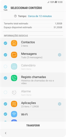 Prima os tipos de dados pretendidos para os selecionar.