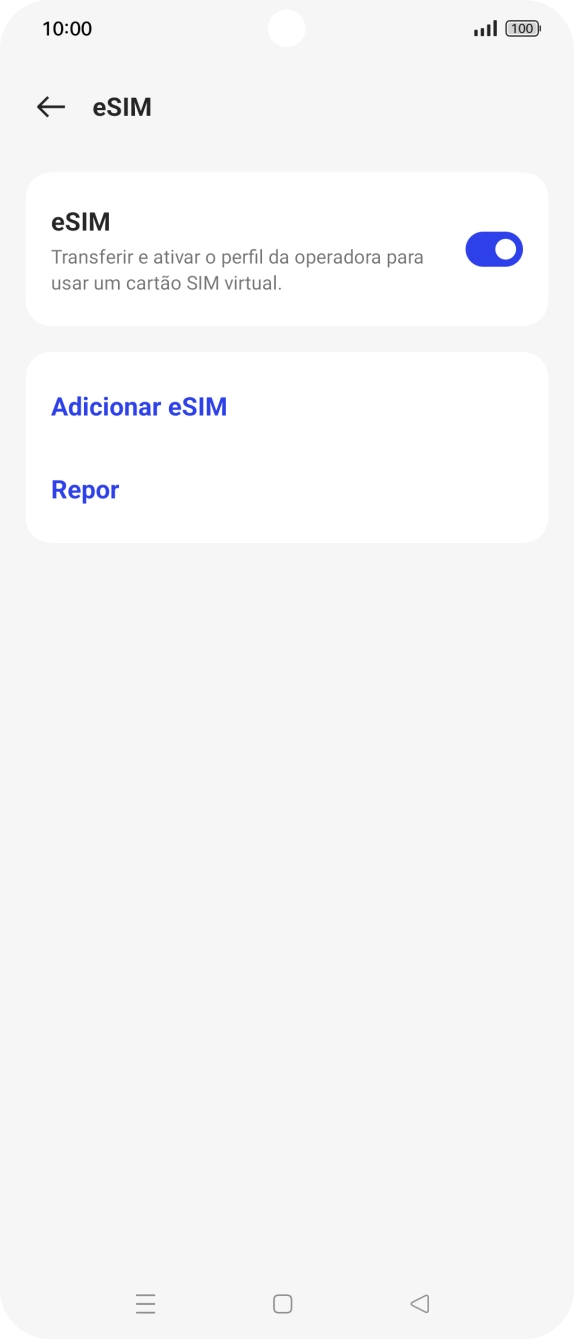 Prima Adicionar eSIM.
