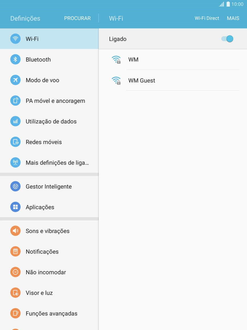 Prima a rede Wi-Fi pretendida.