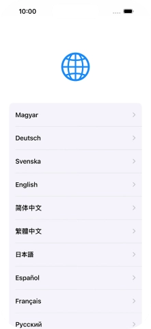 Válaszd ki a kívánt nyelvet.