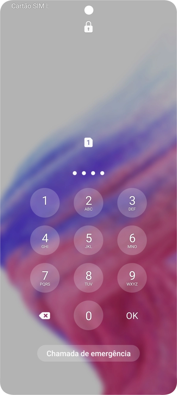 Se solicitado, deve introduzir o código PIN e premir OK.