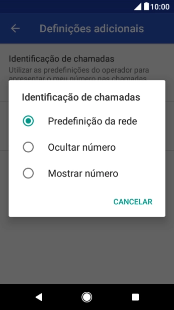 Prima Mostrar número para ativar a visualização do seu número.