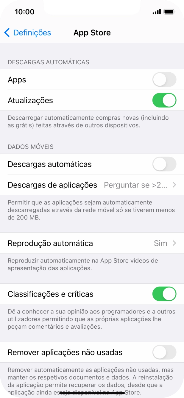Prima o indicador junto aos tipos de conteúdo pretendidos para ativar ou desativar a função.
