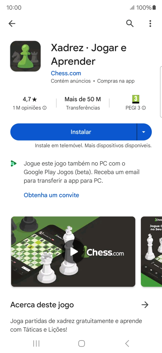 Prima Instalar e siga as indicações no ecrã para instalar a app.