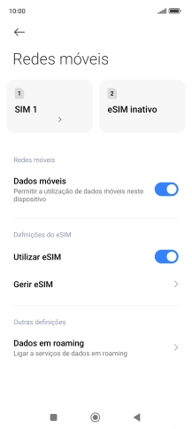 Prima Gerir eSIM.
