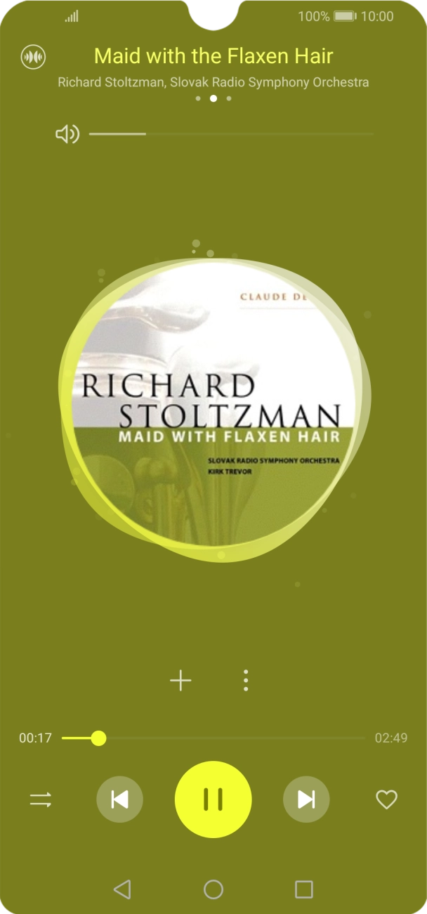 Prima a seta para a direita para ir para o ficheiro de música seguinte.