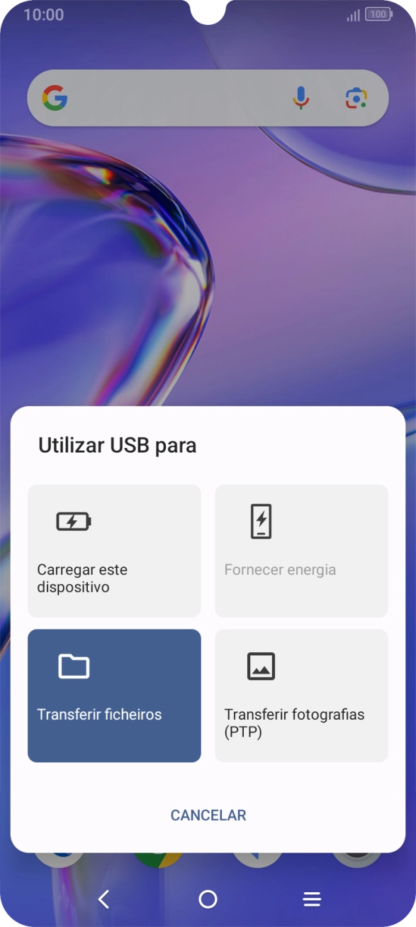 Prima Transferir ficheiros.