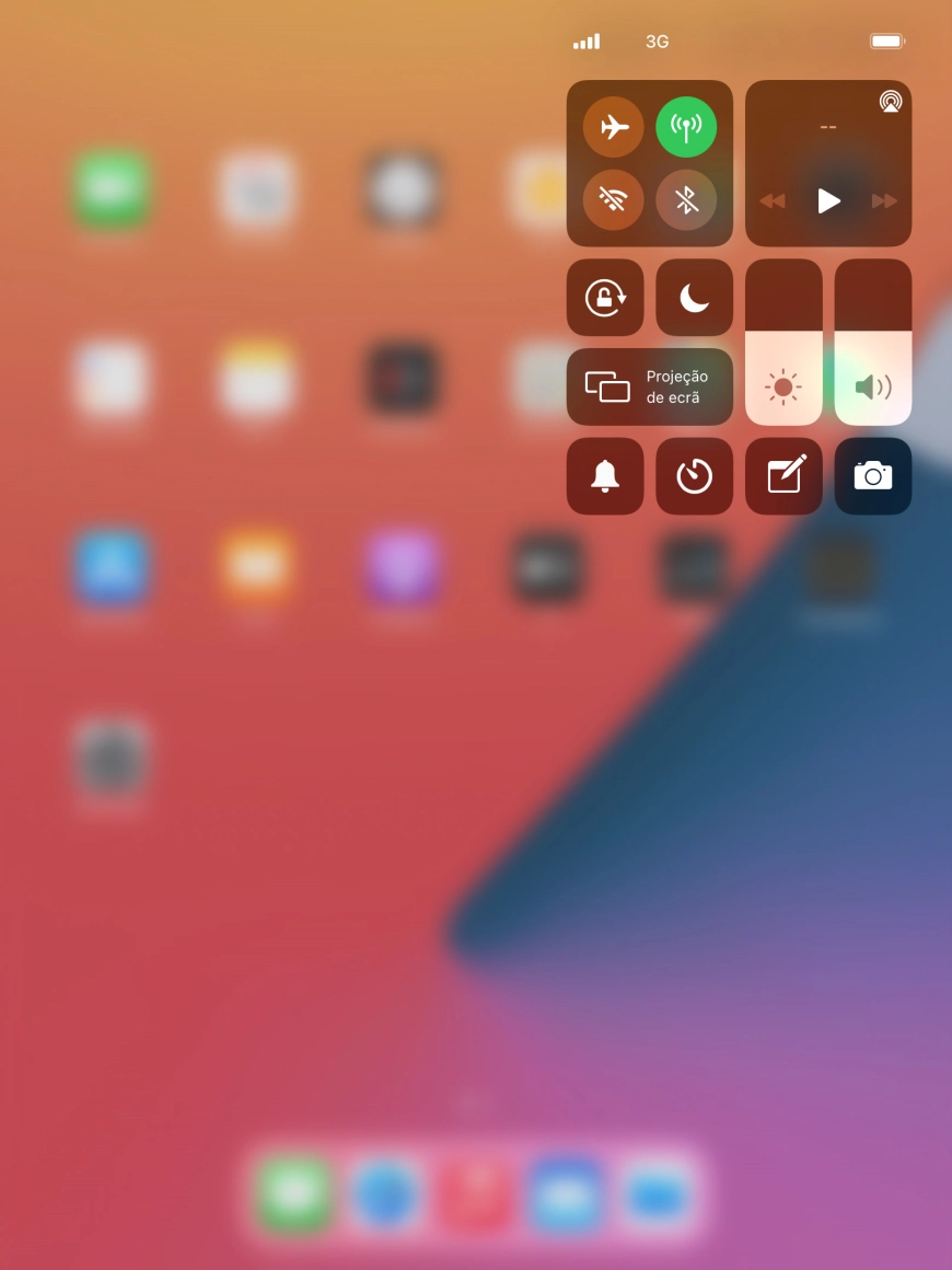 Prima o ícone de modo de voo para ativar ou desativar a função.