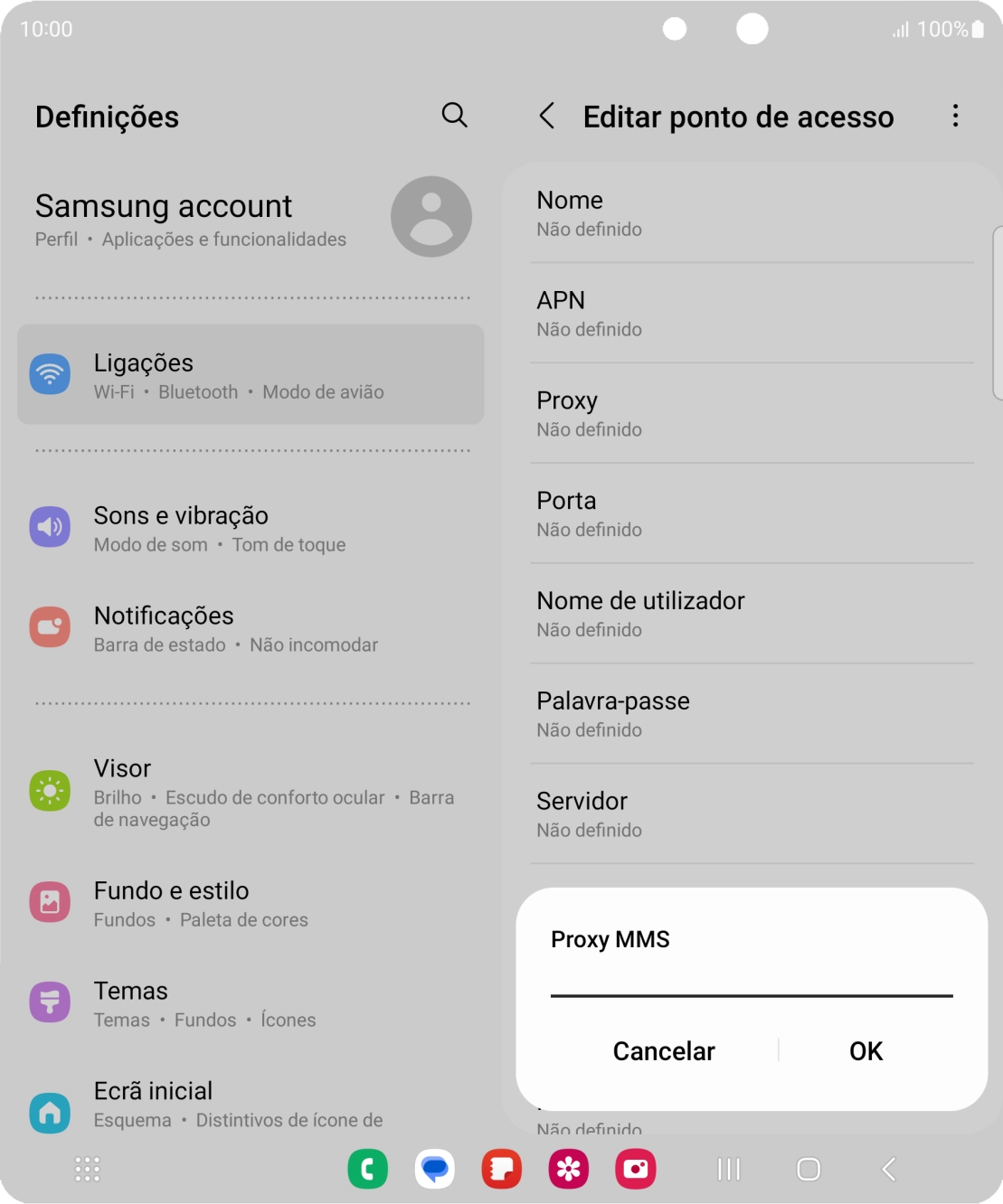 Introduza iproxy.vodafone.pt e prima OK.