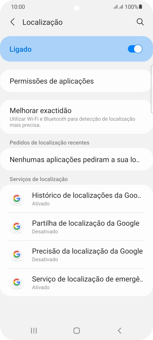 Prima Permissões de aplicações.