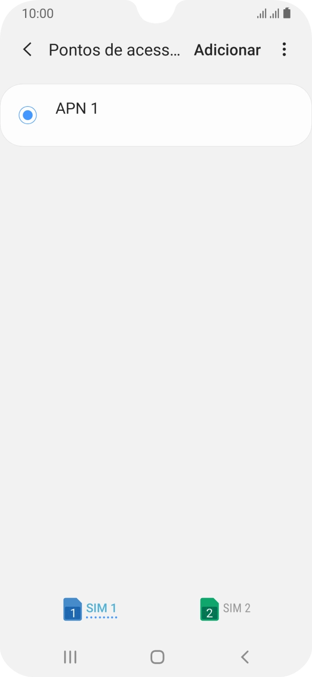 Prima o cartão SIM pretendido.