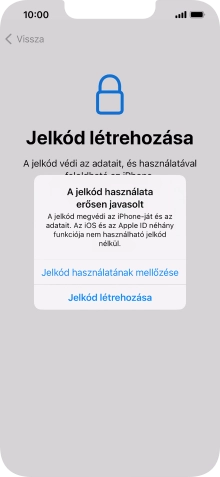 Ha kikapcsolod a funkciót, válaszd a Jelkód használatának mellőzése lehetőséget.