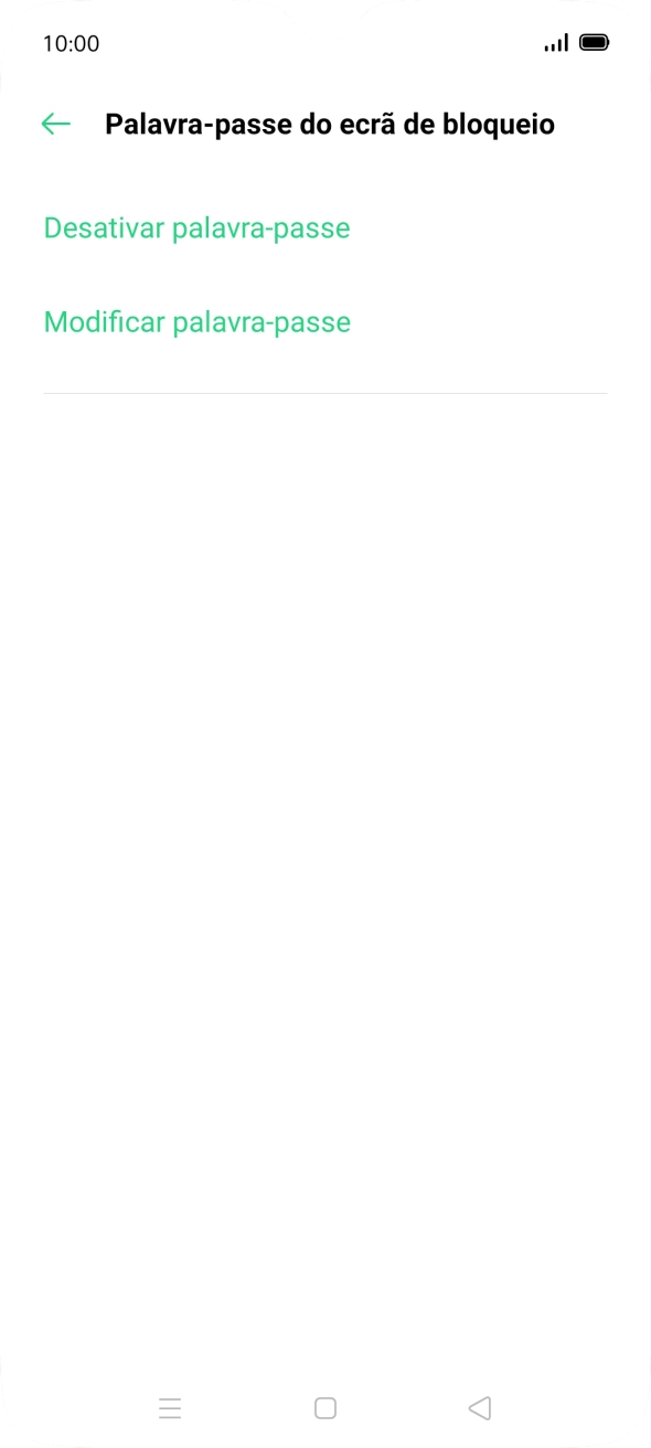 Prima Desativar palavra-passe.