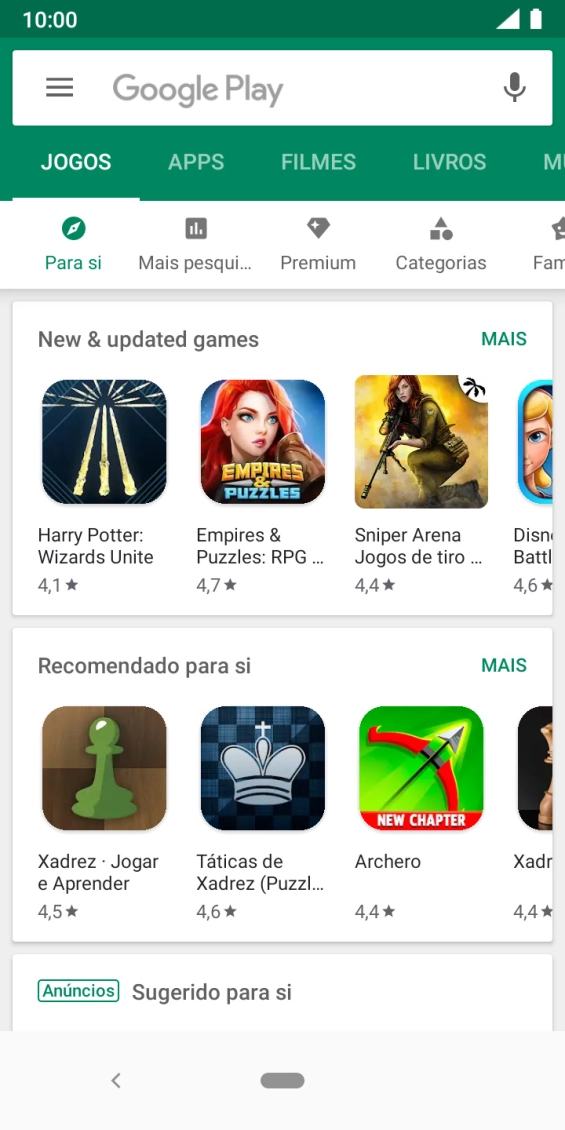 Prima a caixa de pesquisa.