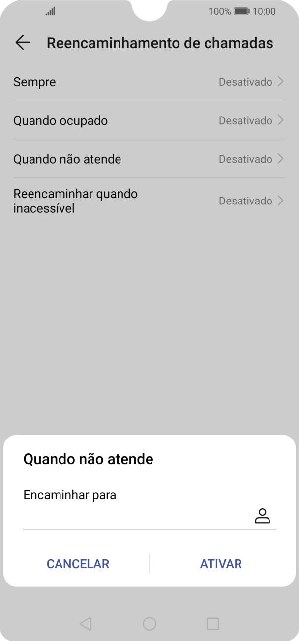 Introduza 123 e prima ATIVAR.